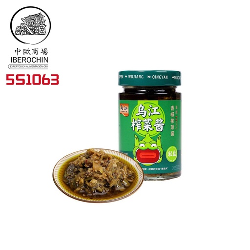 [5S1063] SALSA MOSTAZA CONSER PIMIENTA VERDE *WUJIANG* 乌江榨菜酱 青椒188g/12