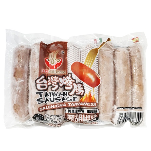 [200673/2S0042] SALCHICHA TAIWAN PIMIENTA NEGRA CONGELADA *AUTHENTIC* 正点冻台湾黑椒烤肠 360g/16