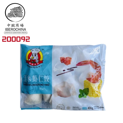 [200092] RAVIOLI LANGOSTINO MAIZ CONGELADO *MENGFU* 蒙福冻玉米虾仁饺 400g/12