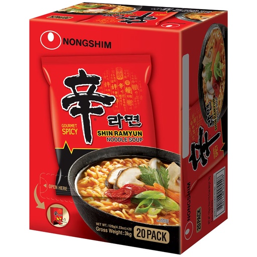 [500101] FIDEOS DE SHIN RAMYUN -COSTCO- *NONGSHIM* 120g/20u/1