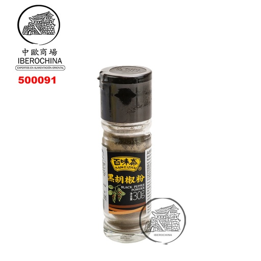 [500091] POLVO DE PIMIENTO NEGRO *BAIWEIZHAI* 百味斋黑胡椒粉 30g/24
