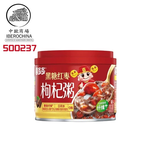[500237] ARROZ DULCE CON AZÚCAR MORENO DÁTILES Y BAYAS DE GOJI *XDD* 喜多多黑糖红枣枸杞粥 280g/12