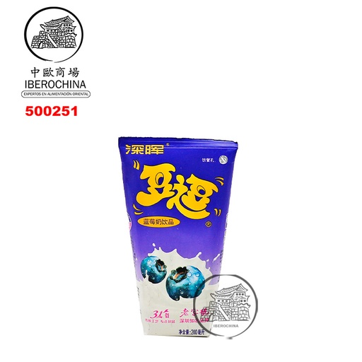[500251] BEBIDA LECHE CON SABOR ARÁNDANO *SHENHUI* 深晖豆逗蓝莓奶 200ml/16