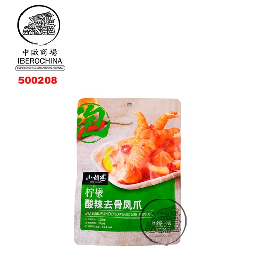 [500208] PATA DE POLLO SABOR LIMON *XIAOHUYA* 小胡鸭柠檬酸辣去骨凤爪 90g/30