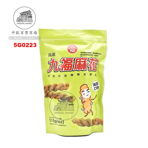 [5G0223] GALLETA MA HUA CON ALGA *QIO FU* 九福海苔味麻花 115g/12