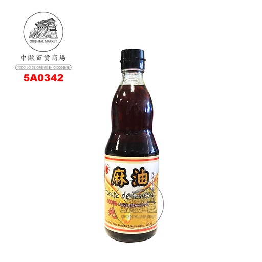 [5A0342] ACEITE SESAMO PURO *SK* 牌纯麻油 550g/12