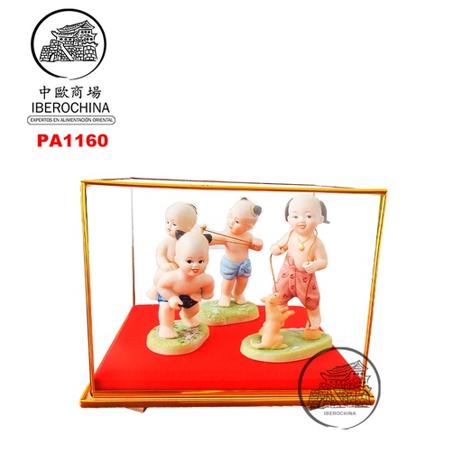 [PA1160] JUEGO  MUÑECA   泰蓝瓷三娃娃塑料盒组 16