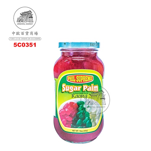 [5C0351] KAONG PALMA AZUCAR ROJO *PHIL SUPREME* 菲式红糖棕果 340g/12