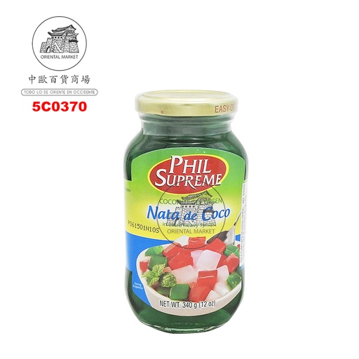 [501202/5C0370] NATA DE COCO VERDE *PHIL SUPREME* 菲式绿椰果 340g/12